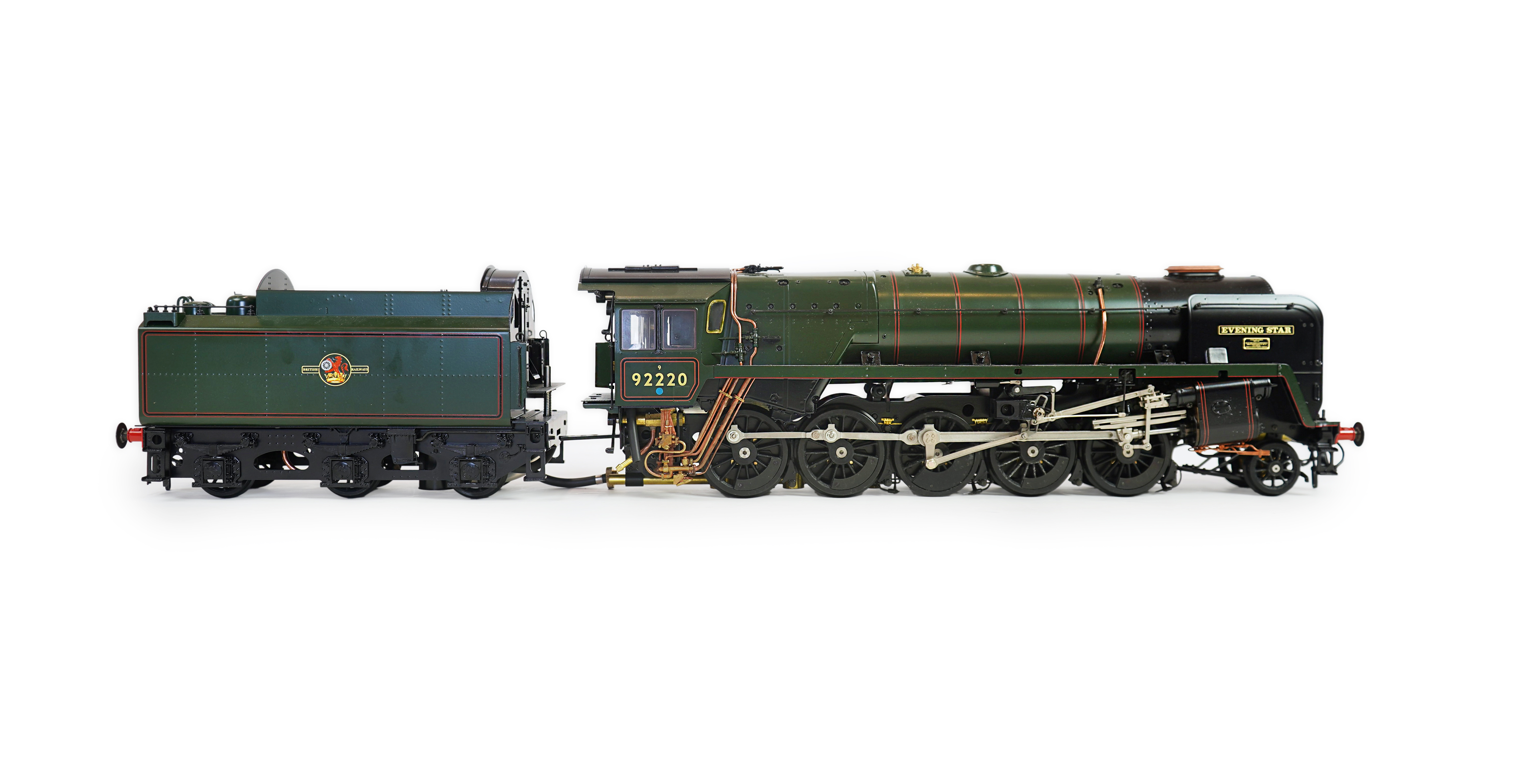 A Gauge One Aster Hobbies live steam BR Class 9F, 2-10-0 tender locomotive, Evening Star 92220, the factory ‘Built Up’ version, spirit fired working two cylinder motion, with assembly instructions, operating instructions
